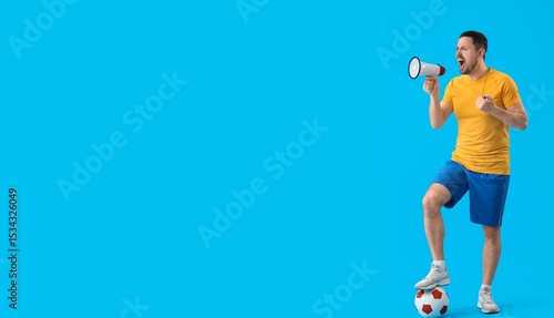 Male coach with soccer ball...