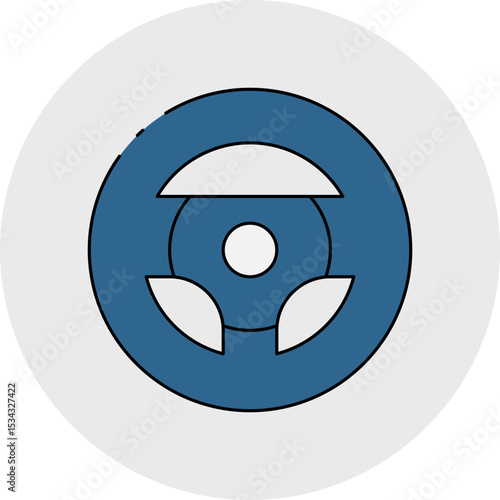 Steering wheel single icon vector illustration