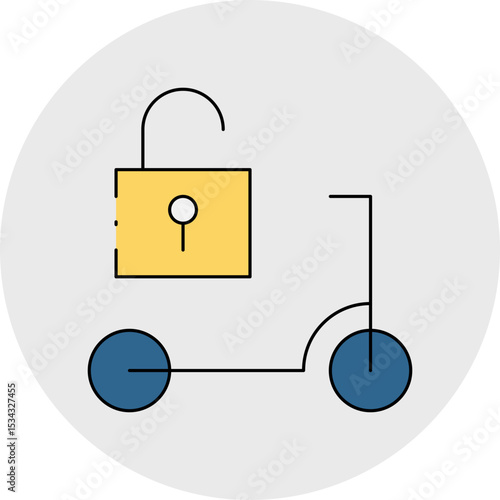 Unlock cycle single icon vector illustration
