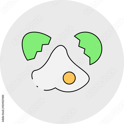 Broken egg single icon vector illustration