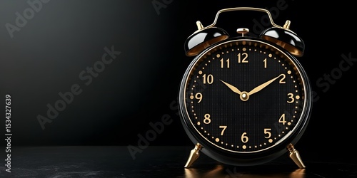 Wallpaper Mural Retro alarm clock on black background. Torontodigital.ca