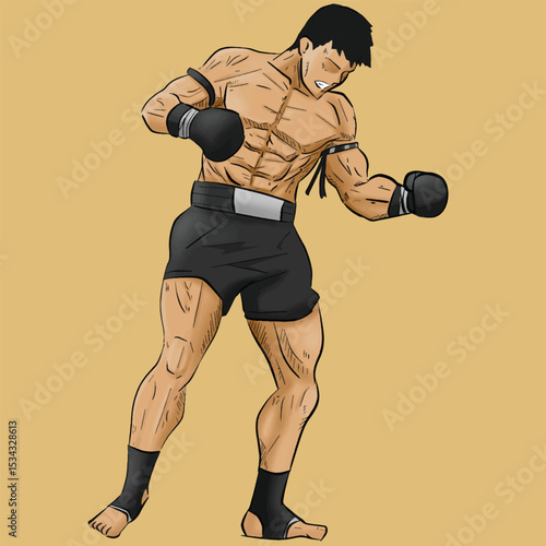 Various forms of Muay Thai martial arts