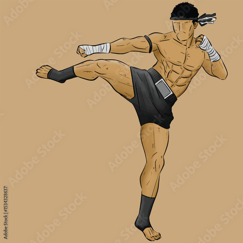 Various forms of Muay Thai martial arts
