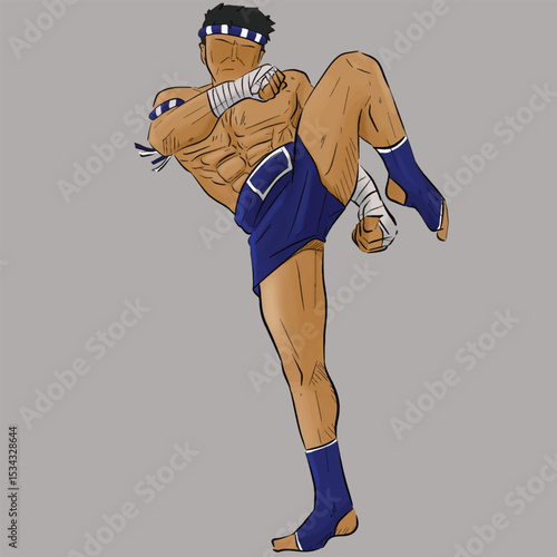 Various forms of Muay Thai martial arts