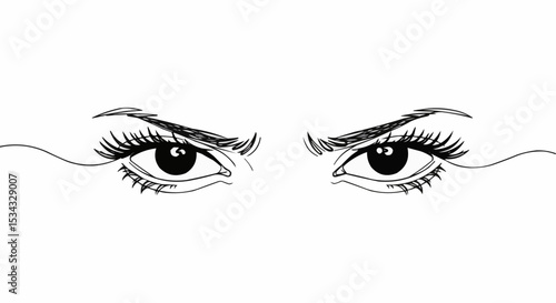 Close-up illustration of a pair of angry eyes.