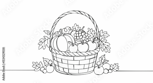 A Basket of Harvest Fruits.
