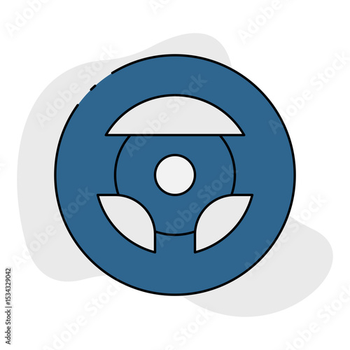 Steering wheel single icon vector illustration