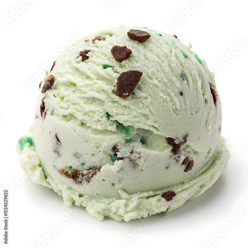 ice cream scoop on white background