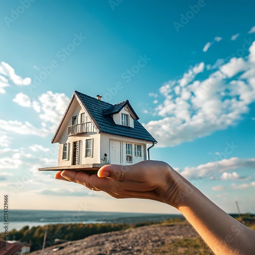 hand holding house