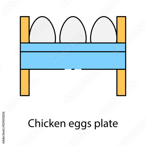 Chicken eggs plate single icon vector illustration