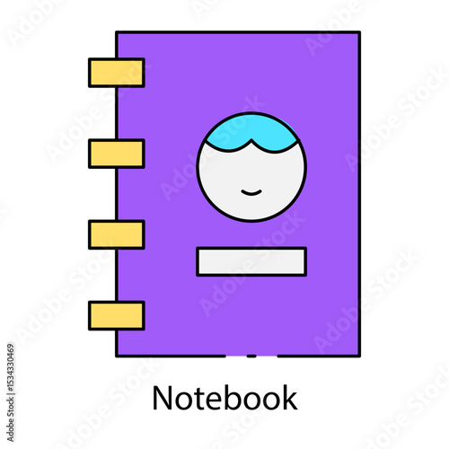 Notebook single icon vector illustration