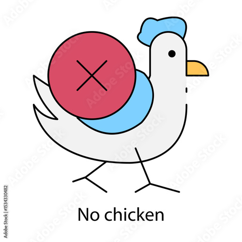 No chicken single icon vector illustration