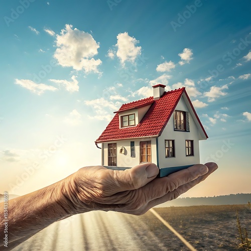 house in hand, real estate concept 