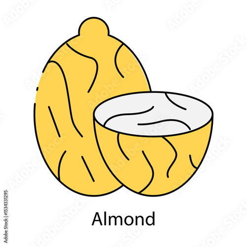 Almond single icon vector illustration