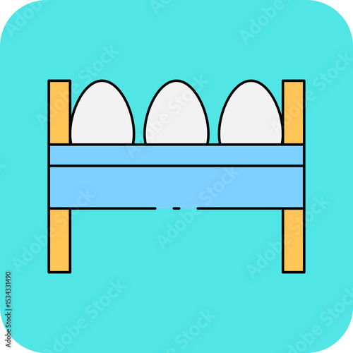 Chicken eggs plate single icon vector illustration
