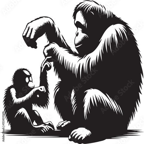 orangutan vector sihouette