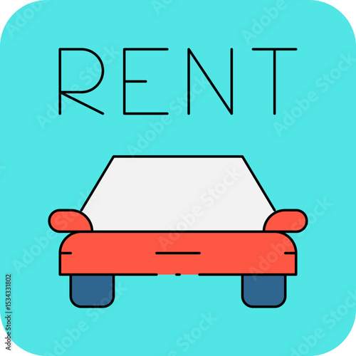 Rental car single icon vector illustration