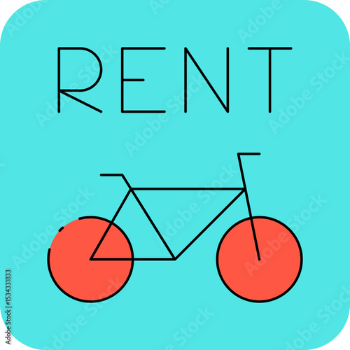 Rental cycle single icon vector illustration