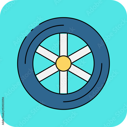 Tyre single icon vector illustration