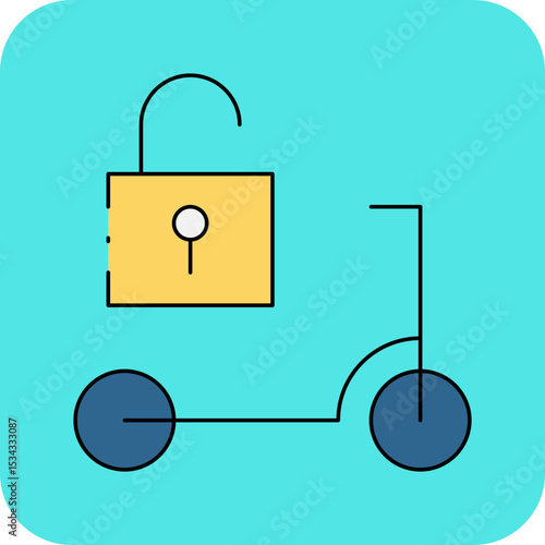 Unlock cycle single icon vector illustration