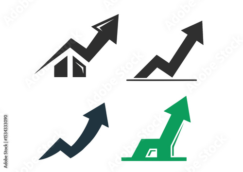Rising arrow illustration with strong base, symbolizing self-assurance and growth in minimal design