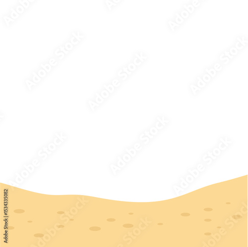 Pile of sand dune in desert or at beach. Vector illustration.
