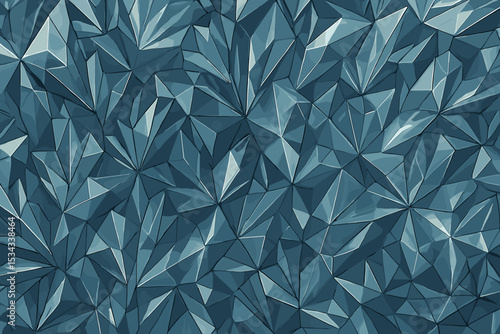 Blue low poly crystal abstract geometric background