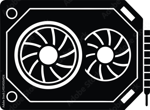 A simplified graphical representation of Silhouette a modern computer graphics card unit