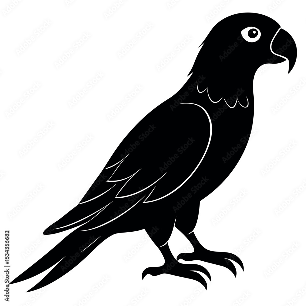 Fototapeta premium Simple Parrot silhouette vector illustration. 