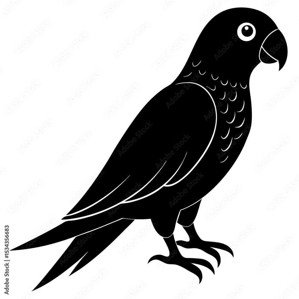 Obraz premium Simple Parrot silhouette vector illustration. 