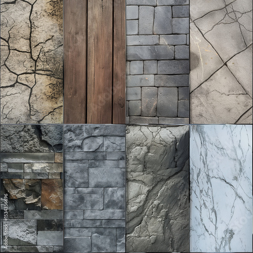 A Palette of Textures: An array of diverse surface textures, each meticulously captured to reveal their unique character, offering a tactile journey for the viewer's eye.