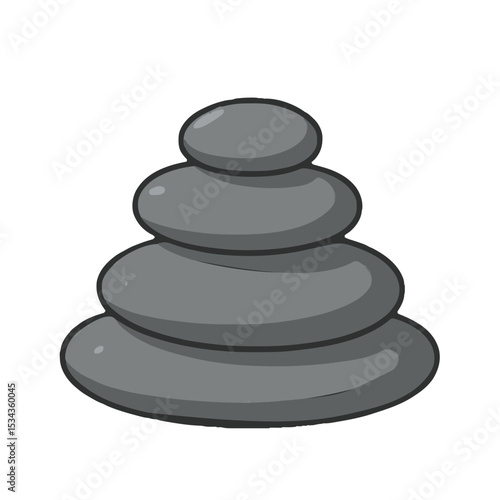 black stones isolated on white background