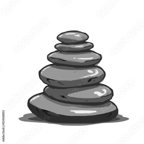 black stones isolated on white background