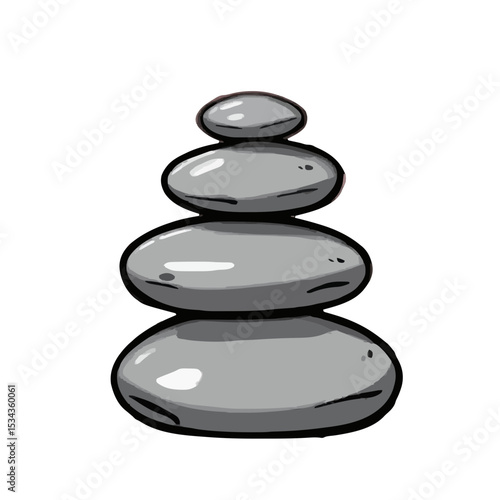 black stones isolated on white background