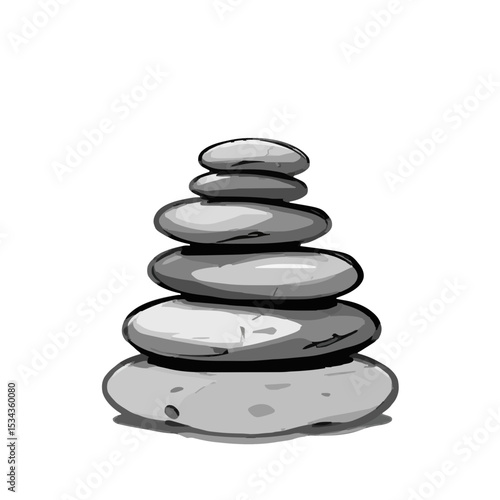 black stones isolated on white background