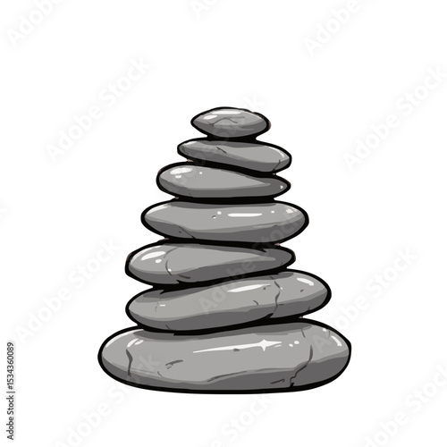 black stones isolated on white background