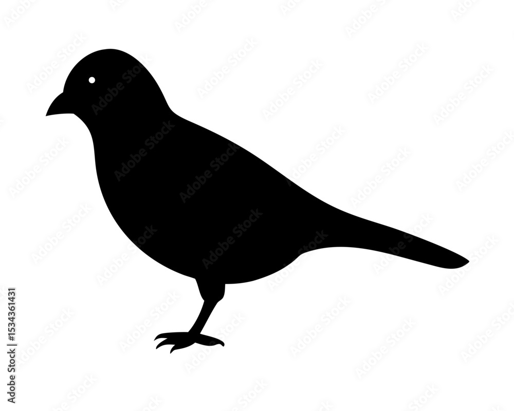 Obraz premium Bird Silhouette Vector File - Minimalist Avian Outline for Nature Logos, Wildlife Decor & Ornithology Projects