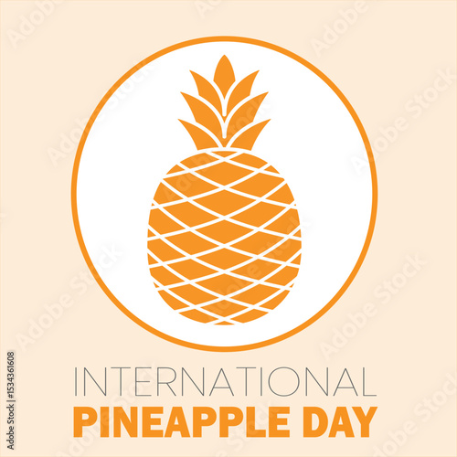 International Pineapple Day Poster design vector illustration