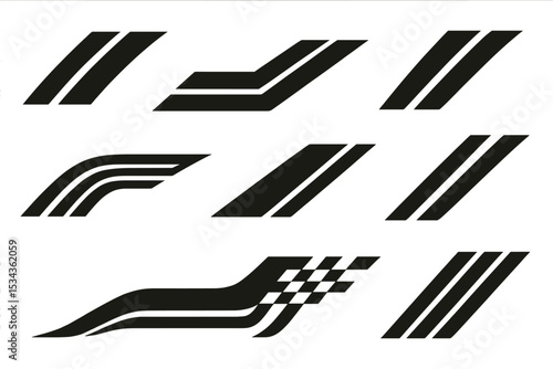 Tuning accessories comprise sports stripes, car stickers, and racing decals