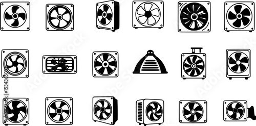 Fans icons. Vector illustration
