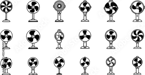 Fans icons. Vector illustration

