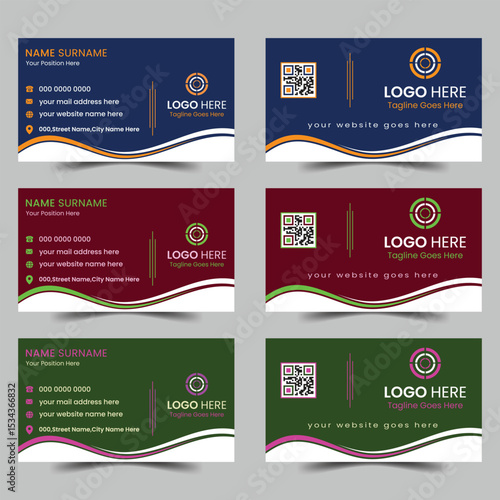 Modern corporate business card design template.