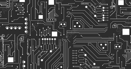 Circuit board texture background, seamless pattern.