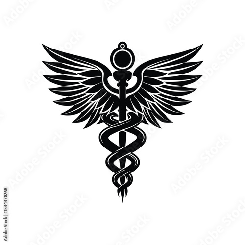 Caduceus Symbol with Wings – Medical and Healthcare Icon