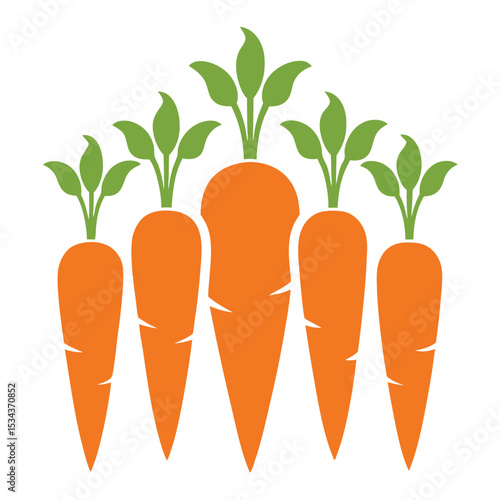 Fresh carrots vector art illustration