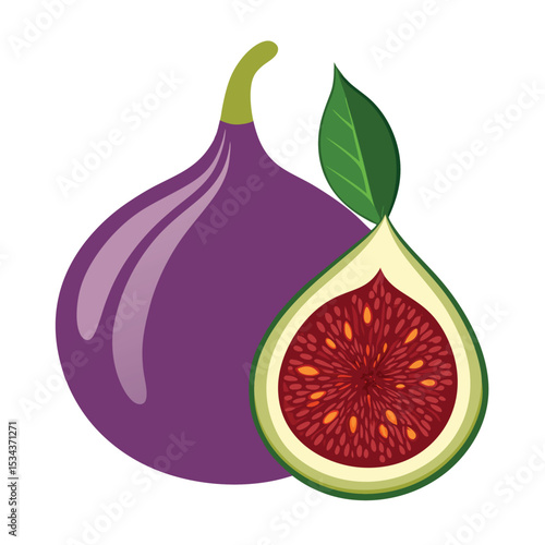 ripe figs isolated on white background