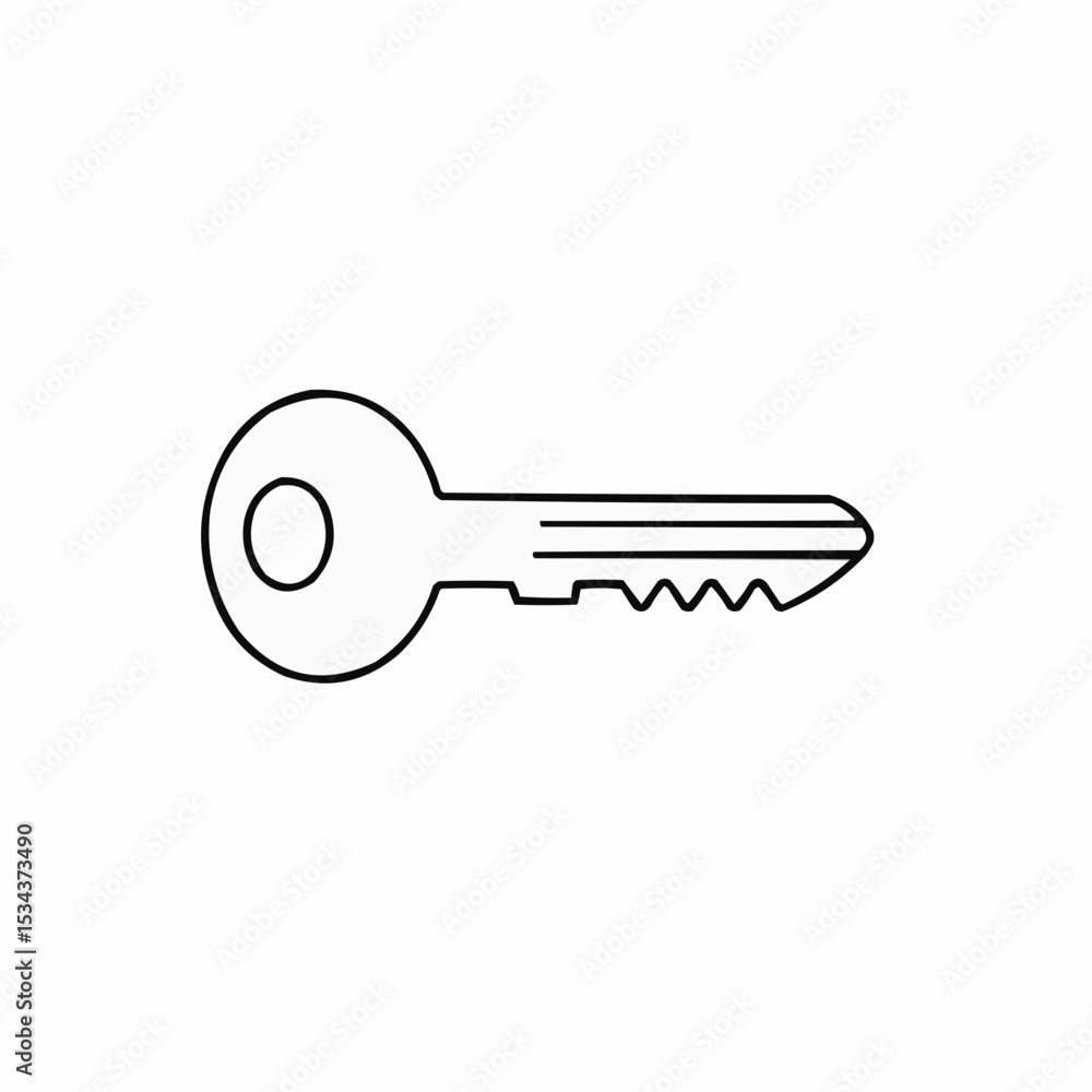 Black and white image of the key. Black and white image of the key.
