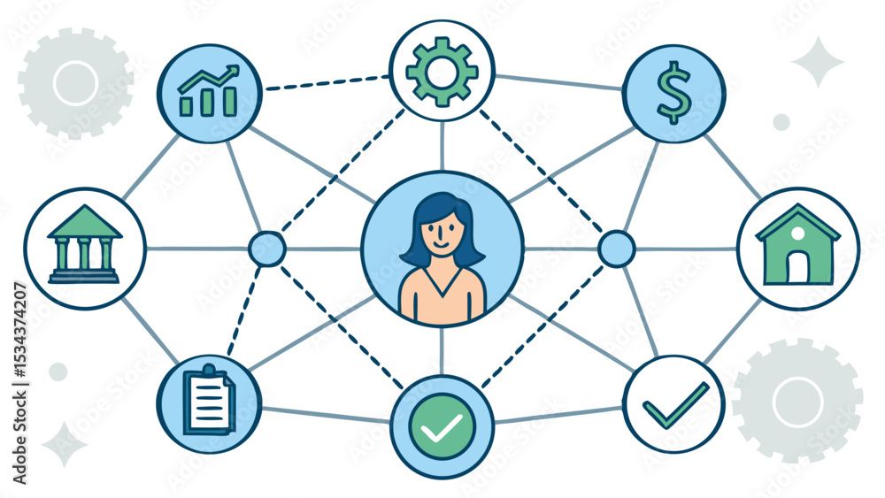 Blue Tones Vector Design of Explainable AI Credit Insights Blue Tones Vector Design of Explainable AI Credit Insights