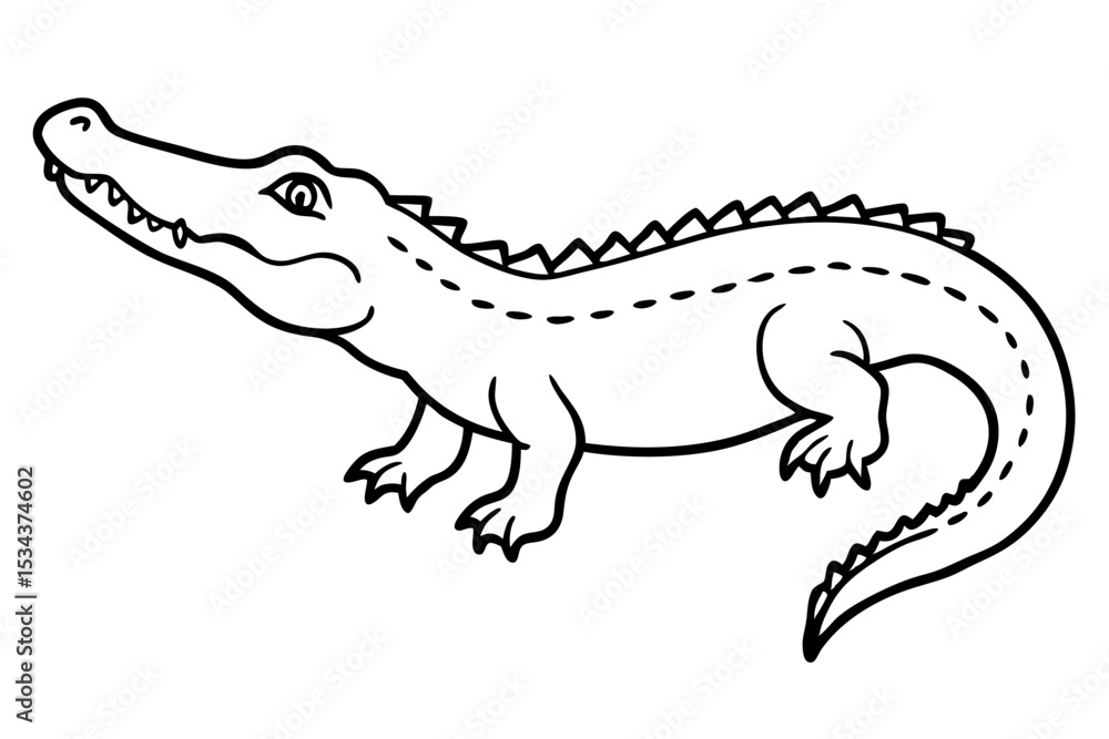 Naklejka premium Crocodile Vector line art