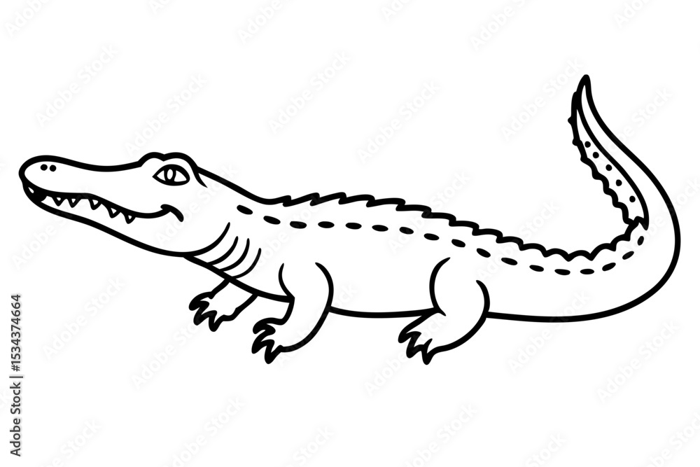 Fototapeta premium Crocodile Vector line art